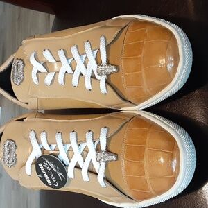 Belvedere genuine crocodile leather with suede.  Size 11 brown